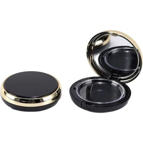 Dia.59mm Compact Powder Container Black Double High Light Blusher Compact Packaging Cosmetic Powder Compact with Mirror 15pcs