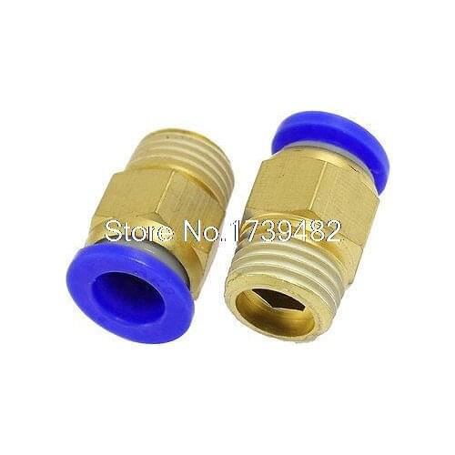 5 Pcs 8mm Tube 1/4" PT Thread Brass Quick Connector Pneumatic Air Fittings