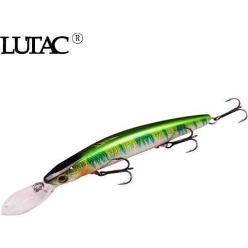 LUTAC Minnow Fishing Lure Artificial Hard Bait 3D Eyes 9.5cm 9.5g Floating Wobbler Bass Trolling Fishing Tackle