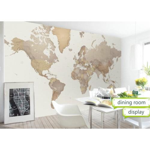European-style Minimalist World Map Mural Wallpapers for Living Room Bedroom Walls 3D Wall Papers Home Decor Papel De Parede 3D