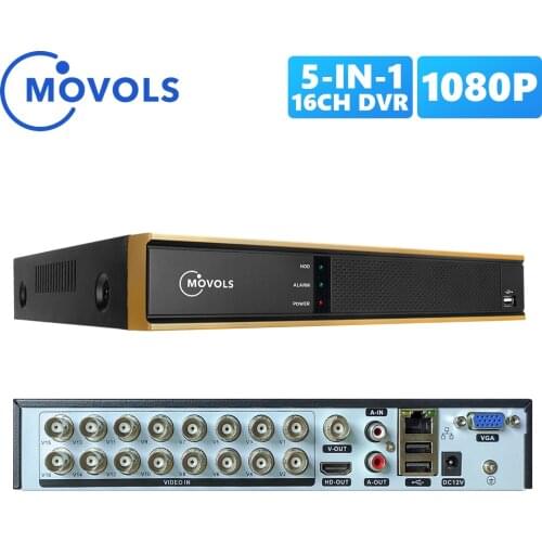 MOVOLS DVR 16CH H.265 CCTV Video Recorder For AHD Camera Analog Camera IP Camera Onvif P2P 1080P Video Surveillance DVR Recorder