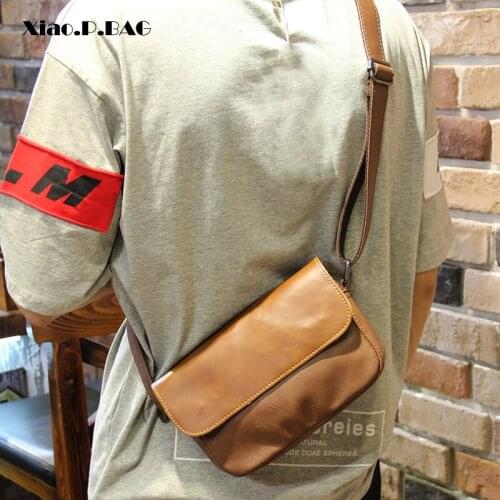 Mens Messenger bag mini Bags PU Leather Casual Crossbody Bags Studebts Travel Chest Bags Small Brown Single shoulder Bags