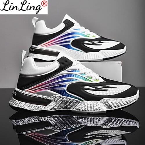 Men Fashion Sneakers Classic Mesh Shoes Men Casual Shoes Trend Breathable Fitness Shoes Men Vulcanize Shoes Cotton Fabric Shoes