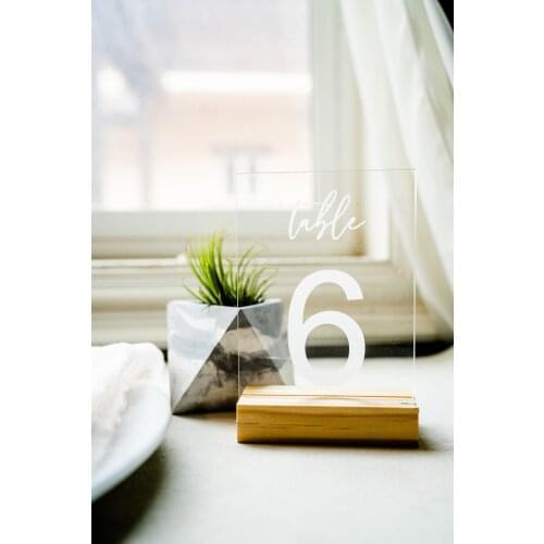Wedding Table Numbers,Clear Table Numbers,Acrylic Modern Table Numbers,Table Numbers for Wedding,Calligraphy Table Numbers