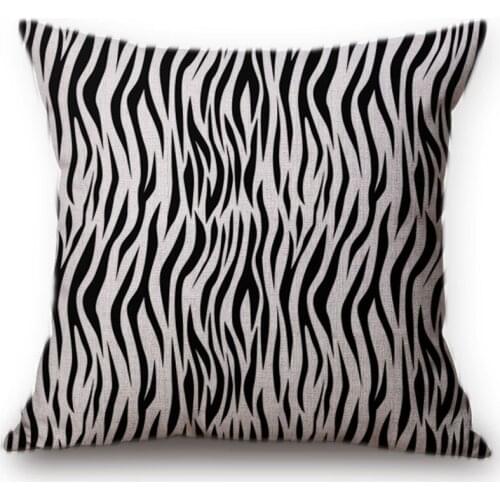 Nordic Zebra Leopard Texture Pattern Cotton Linen Sofa Throw Pillow Cover Geometric Yellow Red Wave Cushion Cover Case 45x45cm