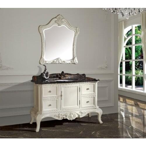 New arrival antique bathroom cabinet with mirror and basin counter top classic bathroom vanity