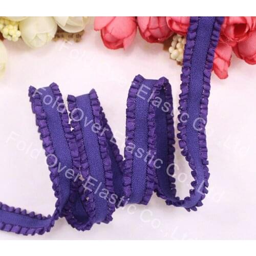 New arrival!! 13mm ruffle on the edges elastic 91113 for headband diy hair band wholesale 100 yards per lot