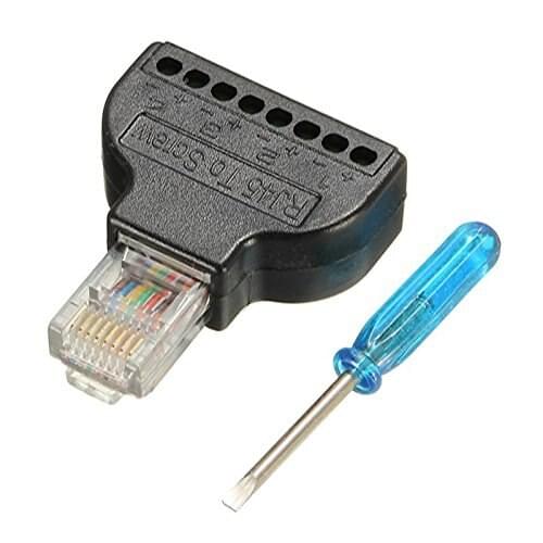 RJ45 Ethernet Male To 8 Pin AV Terminal Screw Adapter Converter Block Plug CCTV Accessory