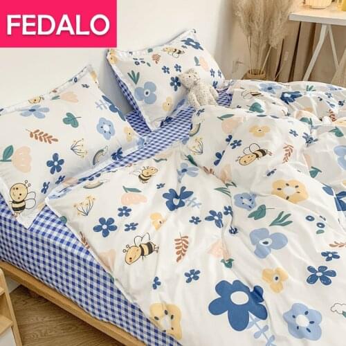 Japanese floral bedding double bed pastoral style four-piece student dormitory three-piece cartoon duvet cover sheet