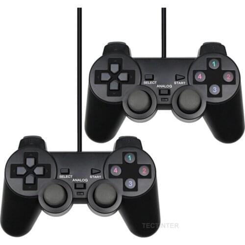 Wired USB PC Game Controller For WinXP/Win7/Win8/Win10 For PC Computer Laptop Black Gamepad