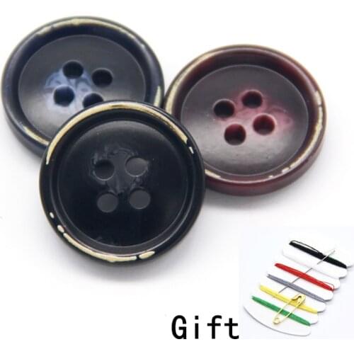 15-28mm Men Coat Black Resin Buttons For Clothing Windbreaker Suit Sweater Classical Decorative Buttons Accessories Wholesale