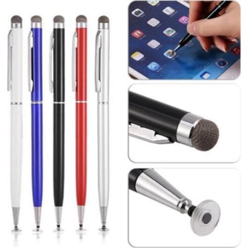 2in1 Capacitive Pen Touch Screen Drawing Pen with Conductive Touch Sucker Microfiber Touch Head for Tablet PC Smart Phone