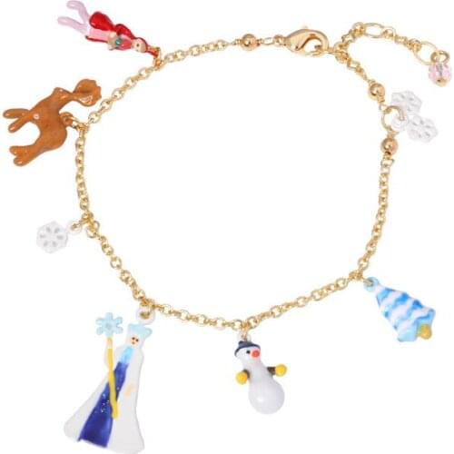 Garden series hand act the role ofing drops flowers hung enamel wholesale gold-plated bracelet processing manufacturer