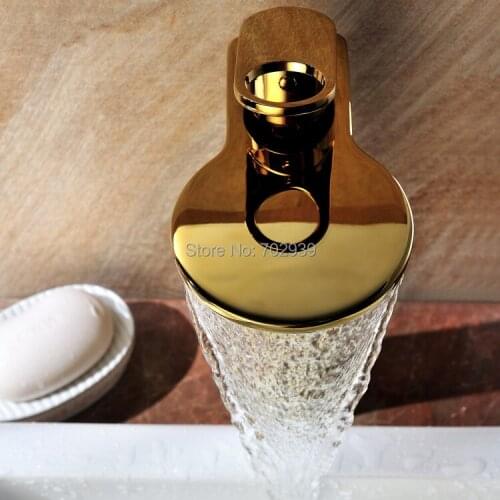 Free shipping Gold finish PVD single hole bathroom basin sink faucet MIXER TAP