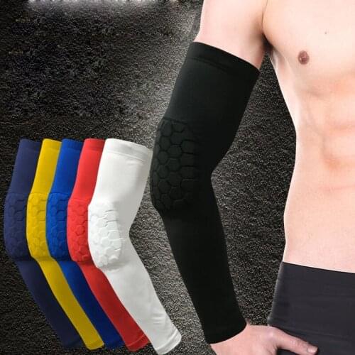 Gym Sport Arm Sleeve Honeycomb Armband Elbow Support Arm Sleeve Volleyball Basketball Safety Sport Elbow Pad Brace Protector