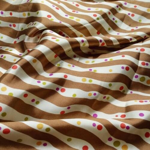 Print fabric satin Soft stripe dots Sateen tilda craft Fabric 100cm*150cm silky printed DIY sewing ribbon Fabrics