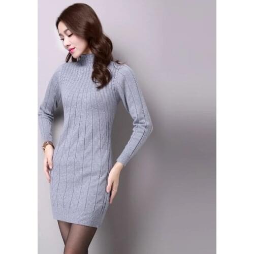 High quality Warm Sweaters Pullover Women Clothing 2020 Autumn winter Medium long Turtleneck Knitted Sweater Female Casual Tops