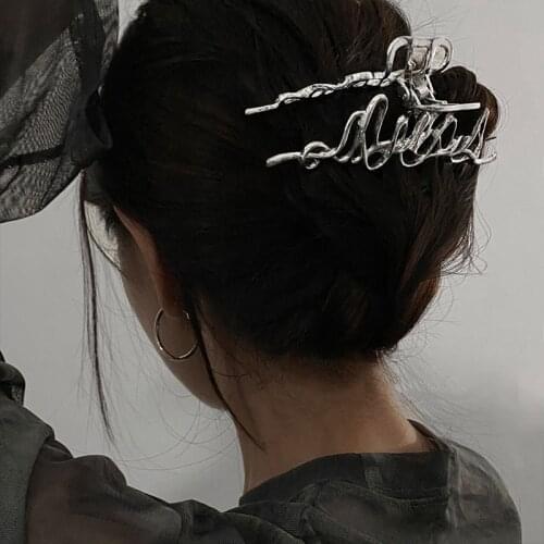 Ruoshui Woman Novelty Irregular Hairpins Punk Style Metal Silver Hair Claws Barrettes Women Hair Accessories Hair Clips Hairgrip