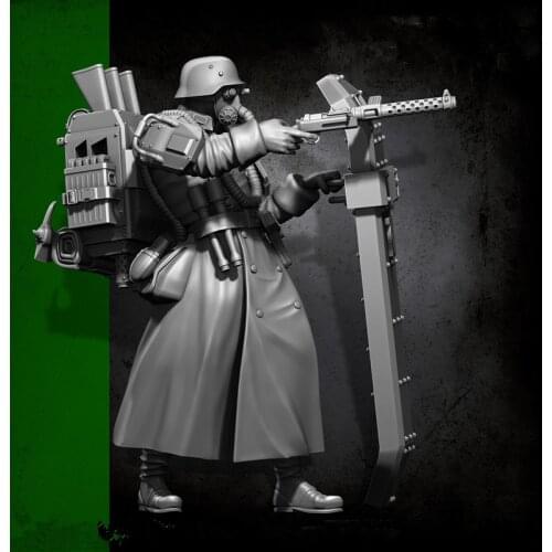 1/24 Resin Figure Model Kits Steel Shield Flower Organ German Army Resin Soldier 75mmYFWW-1832