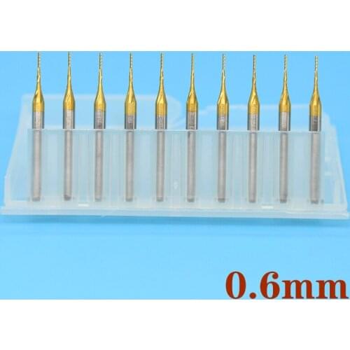 10PCS 0.4mm 0.6mm carbon coated carbide PCB milling cutter CNC metal milling tool milling cutter woodworking micro engraving