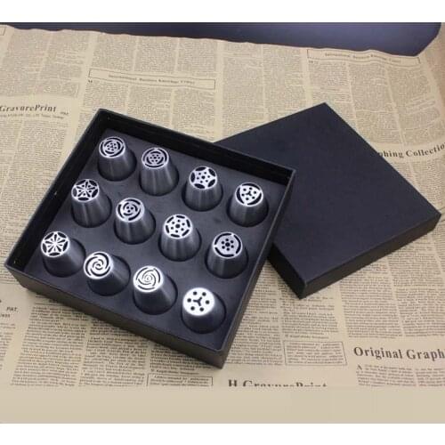 12Pcs/Lot High Quality Russian Tulip Nozzle Perfect For Cake Cupcake Decorating Icing Piping Nozzles Russian Rose Nozzles Tips