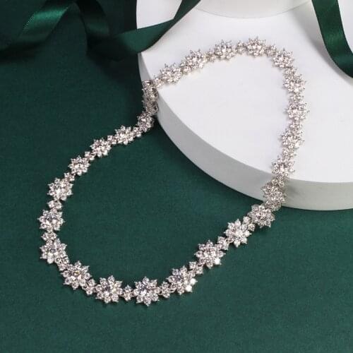 2021 New Accessories Sunflower Necklet S925 Pure Silver Zircon Inset Sweet Short Style Ladies Wedding Dress Necklet