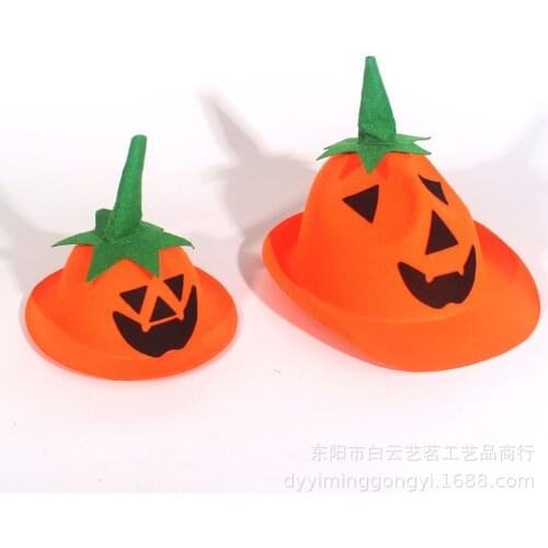 2021cos Halloween Pumpkin Hat Pumpkin Headwear Bar Stage Decoration Hat Children Adult Halloween Dress Up Orange Hat