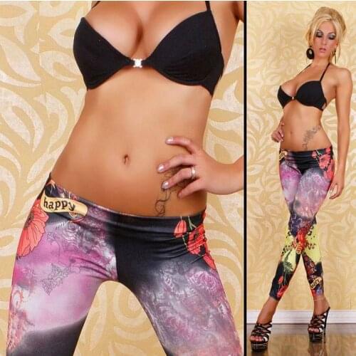 3S8215 Sexy Tattoo Printed Leggings Womens Happy Printing Slim Stovepipe Leggings Fashion Legging Pants