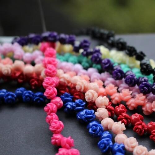 50pcs/Lot 6mm Artificial coral Beads Cabochon Rose Multi-Color Fashion Beads for Jewelry making DIY accessoires