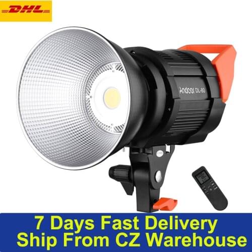 80W Video Lamp Focus COB LED Light 5600K Daylight Dimmable CRI 95+ Bowens Mount with Remote Control Photography lighting youtube