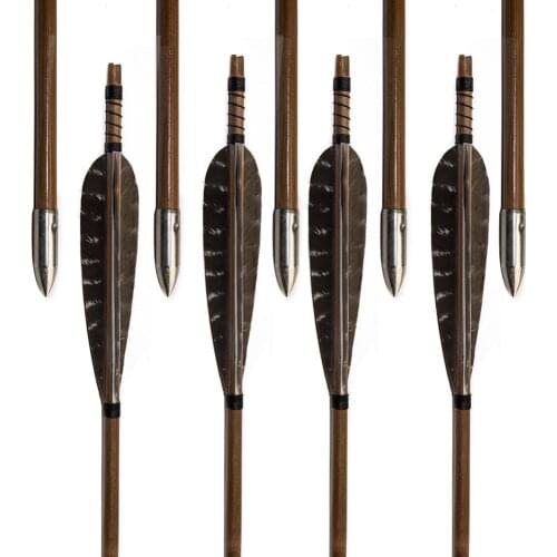 Bamboo Arrow Hunting Arrow Flower Arrow Bamboo Arrow Silver Arrow Traditional Bow and Arrow Outdoor Hunting Shooting Game