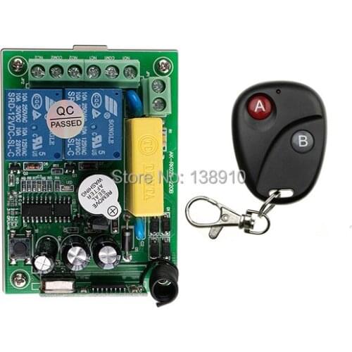 AC220V 2CH 2Channe Wireless Remote Control Switch System teleswitch 1*Receiver +1*Transmitters for Appliances Gate Garage Door