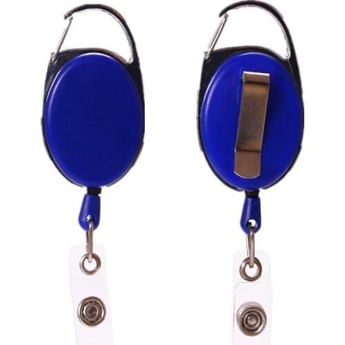 Office Lanyard Clip Keychain Name Tag Badge Holder Reel Keyring Id Card Key Ring Cord Reel Retract Pull Key Chain