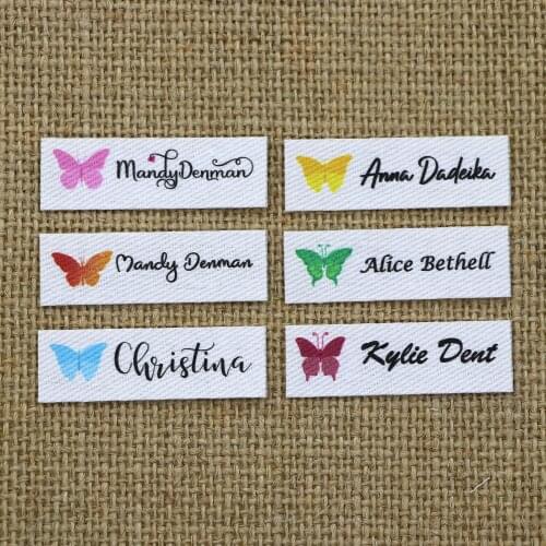 120 piece Ironing Labels, Logo or Text, Personalized Brand , Clothing Labels, Free shipping, Custom Design, Cotton tags (YT021)