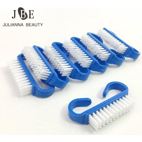 10 Pcs Blue Nails Art Brush Handle Cleaning Brush Remove Dust Powder Cleaner For Acrylic UV Gel Nails Art Manicure Tool