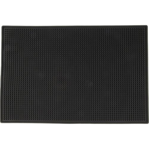 Bar Mats Black Rubber Counter Top Service Mat for Home Bar Cafe Party Wedding, 18 x 12 inch