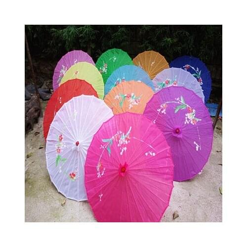 Hot sell 50pcs/lot Colorful hand-painted Flowers wedding silk cloth parasol Chinese umbrella For Wedding party lin2622