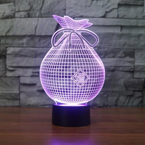 Lucky Bag 3d LED Night Light Touch Remote Control Switch 7 Color Change Usb Desk Table Lamp Kids Sleeping Lighting As Best Gift