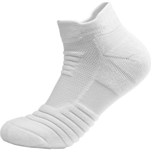 Mens Sports Towel Thick Basketball Sock Ankle Terry Winter Warm Solid Color Men Large Size Cotton Short White Crew Socks