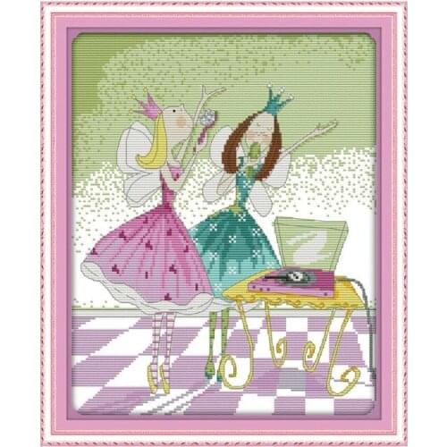 The singing little princess cross stitch kit cartoon 14ct 11ct print canvas stitching embroidery DIY handmade needlework