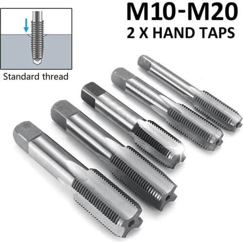 2 Pcs HSS Right Hand Tap Set Drill Hand Tools Screw Standard Thread Metric Plug Taps For Screw Bit Extractor Parts
