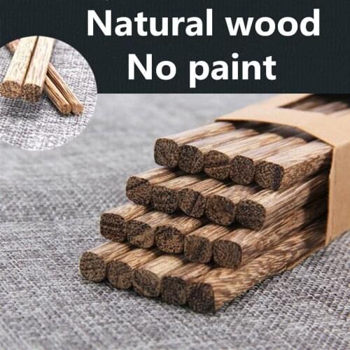 Natural Wood No Paint Reusable Chinese Chopsticks Tableware Gift
