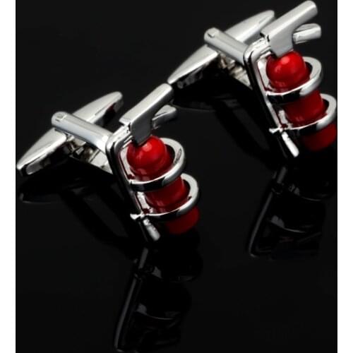 New 3D Red Hot Fire Extinguisher Cufflink for Men Shirt High Quality French Metal Cuff Button Sleeve Nail Jewelry Unique