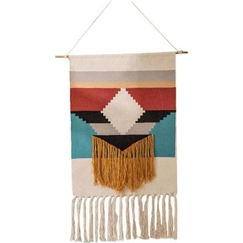 Upholstery Tassels Macrame Cotton Wall Hanging Tapestry Tassel Backdrop Fabric for Bedroom Christmas Living Room