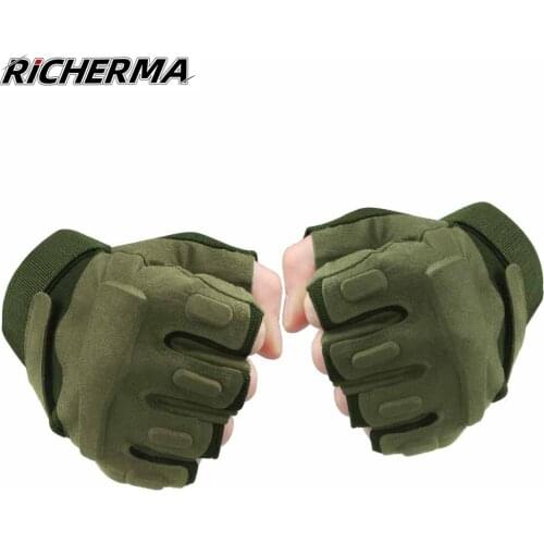 Basic Hand Protection Motorcycle Gloves Biker Riding Green Summer Fingerless Gloves CS Army Shooting Yoga Fishing Running Gloves