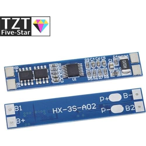 TZT 3S 12V 8A Li-ion 18650 Lithium Battery Charger Protection Board 11.1V 12.6V 10A BMS Charger Protection Board