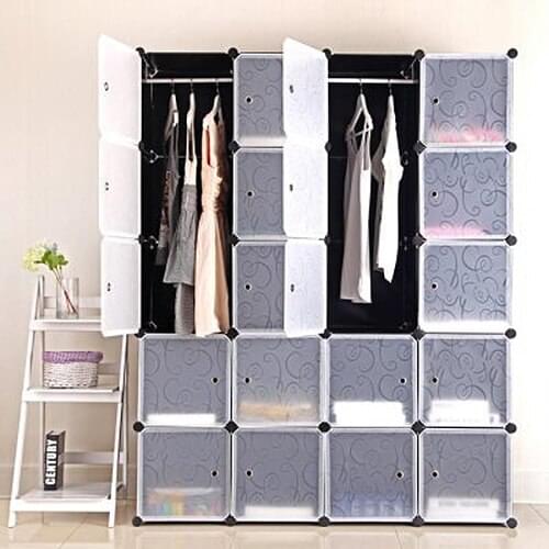 Simple Plastic Wardrobe 5 Layers Detachable Assembly Locker Clothes Cabinet Wardrobe Closets Bedroom Storage Box HWC