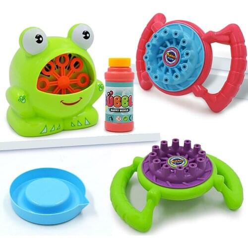 Children Cartoon Frog Steering Wheel Shaped Automatic Bubble Maker Blower Toy gift for children