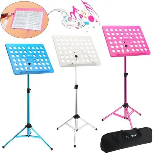 Flanger Folding Lightweight Music Stand ABS Sheet Aluminum Alloy Tripod Stand Holder Height Adjustable with Carrying Cotton Bag