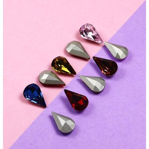 Tear Drop 3D PointBack Crystal Rhinestones Strass Stone Glass Diamond Nail Art Decoration For Jewelry Making Nailart Clothes